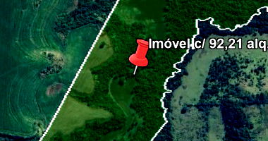 Área rural com 92,21 alqueires, Fazenda Ribeirão Bonito, desocupada