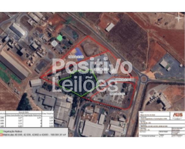 Imóvel Industrial com Área Total de 99.742,55m² em Rio Verde/GO