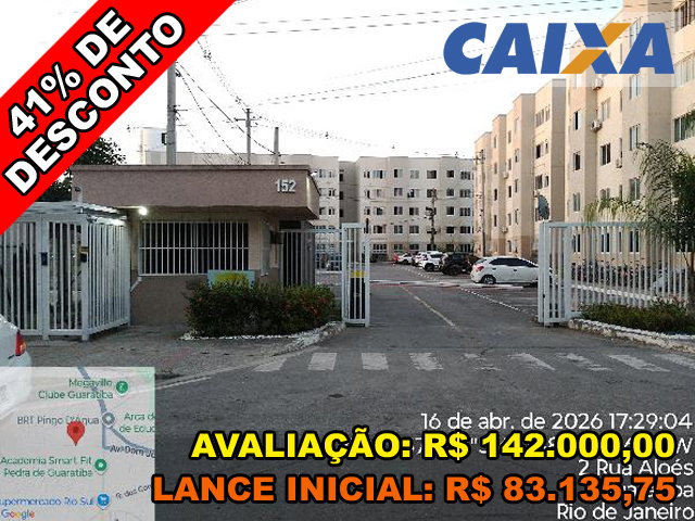 Apartamento com 2 quartos e vaga de garagem em Guaratiba