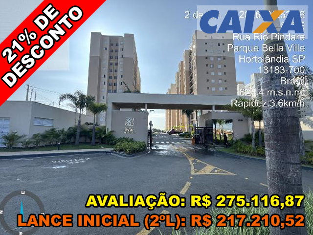 Apartamento 2 quartos, 1 vaga, 51m² privativos - Hortolândia/SP