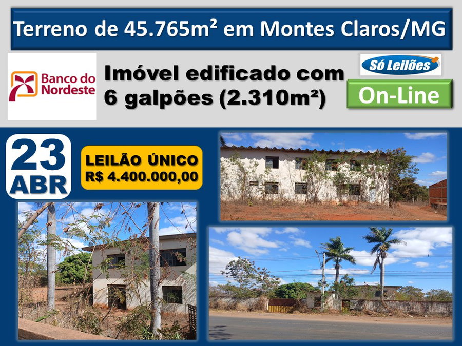 Terreno comercial/industrial com 45.765m² e 6 galpões