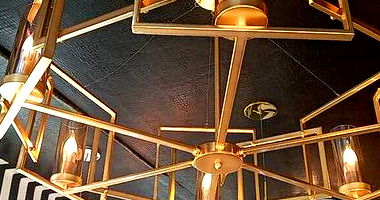 Lustre Tiara Aço Dourado 50x80cm