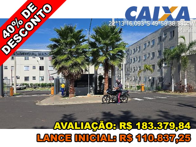 Apartamento com 2 quartos e 1 vaga em Marília/SP