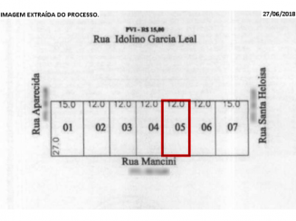 Terreno com 324m², parte de escombros, aberto e com muro nos fundos