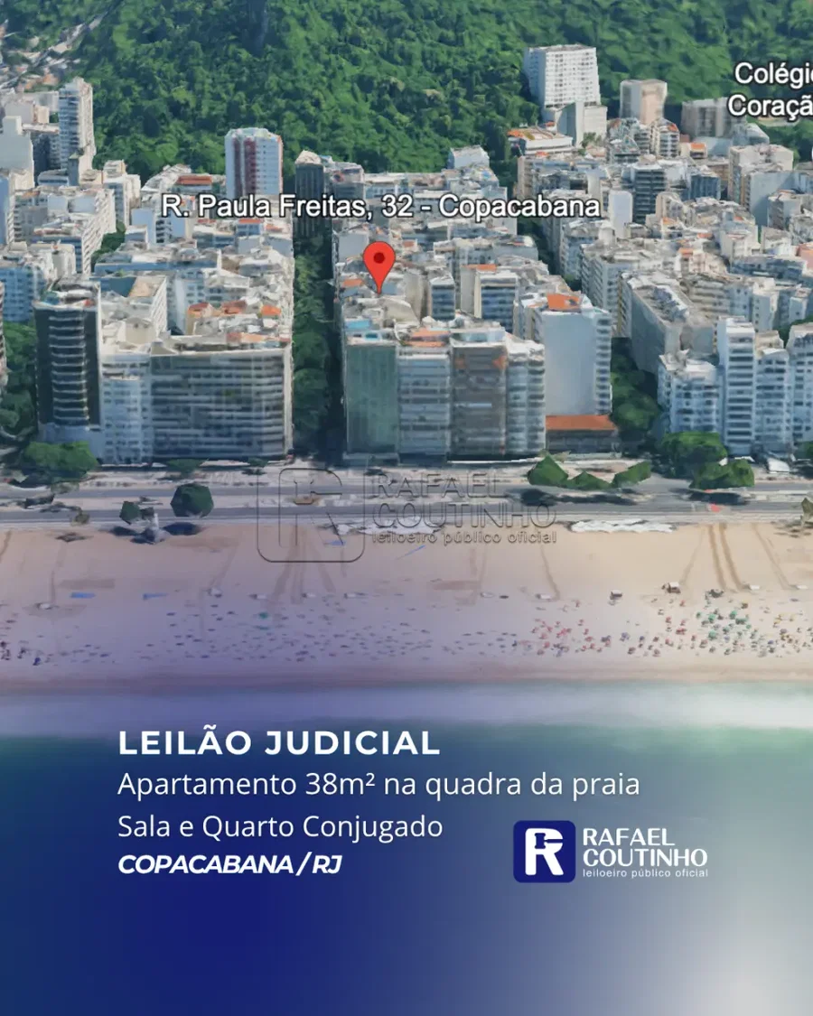 Apartamento 38m² em Copacabana com sala e quarto conjugado - Oportunidade única!