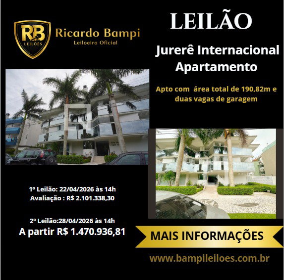 Apartamento com 3 quartos, 2 banheiros e 152,83m² em Jurerê