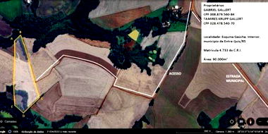 Terreno Rural com 90.000m² em Entre-Ijuís-RS