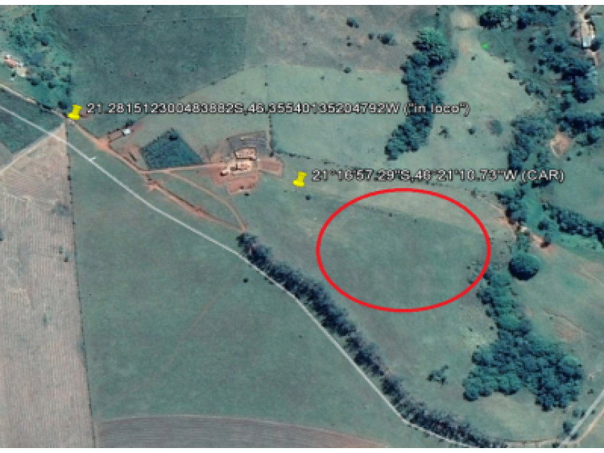 Área rural ocupada com 36.300 m²