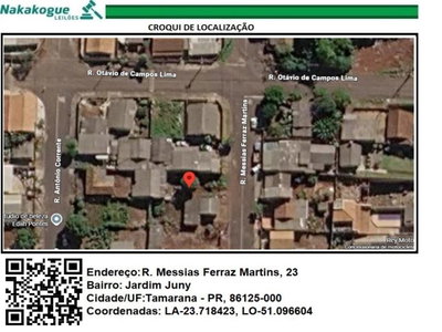 Lote 301 - Terreno 250m² com Casa 35m² em Tamarana/PR