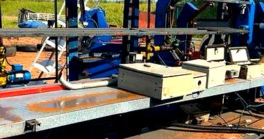 Mesa para preparação de banda desmontada