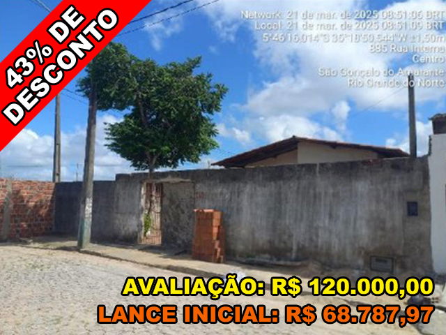 Casa com 54,21m² construída e 200m² de terreno, sem vagas