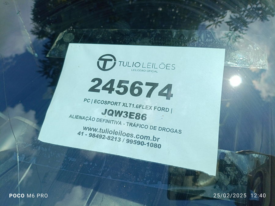 FORD ECOSPORT XLT 1.6 FLEX - ATIVO 245674