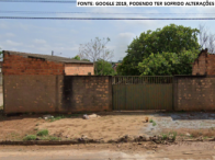 Terreno com benfeitoria e 450m², 2 cômodos, muro chapiscado