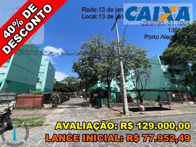 Apartamento com 2 quartos, 40m² privativos, em Porto Alegre