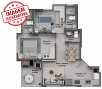 Apartamento em Itapema com 63m²