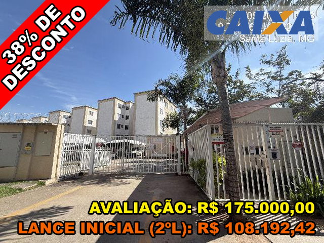 Apartamento c/ 2 Quartos, 44,5m² - Santa Luzia/MG