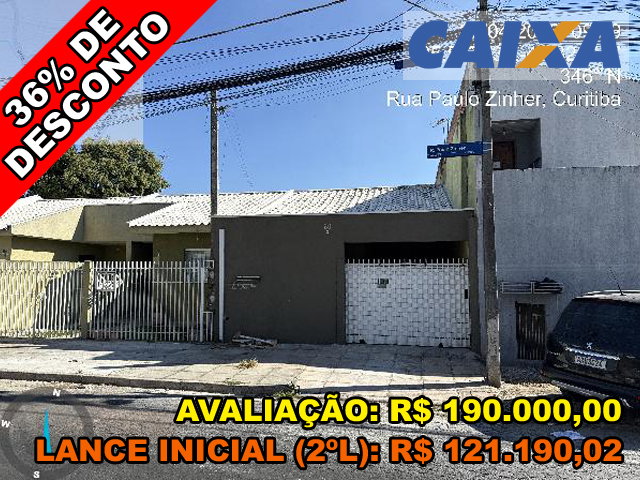 Casa com 2 quartos e 40m² em Curitiba/PR - Oportunidade de Leilão