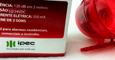 Sirene Audiovisual Residencial - Modelo IPEC, Cor Vermelha