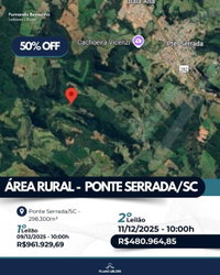 Área Rural com 298.300m² em Ponte Serrada