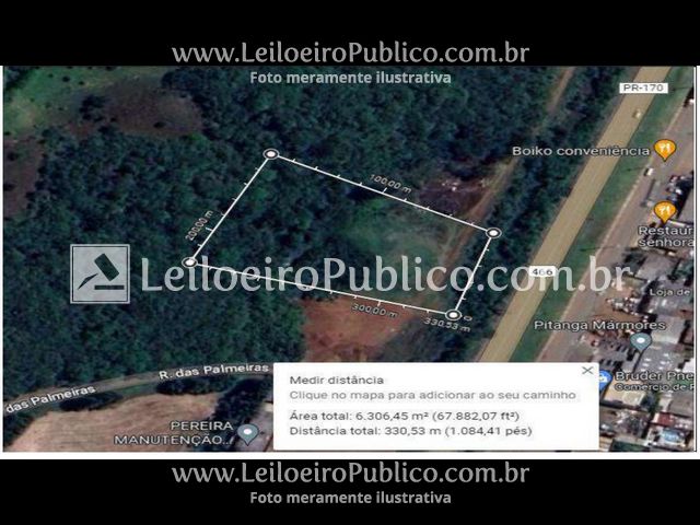 Terreno Urbano amplo 6331m² em Pitanga PR, parte ideal