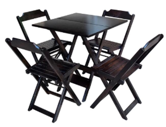 Conjunto de Mesas de Bar com 4 Cadeiras em Bom Estado