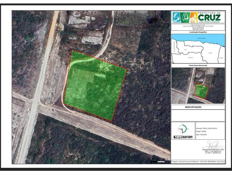 Terreno Irregular com 9.617,04 m² em Cruz/CE