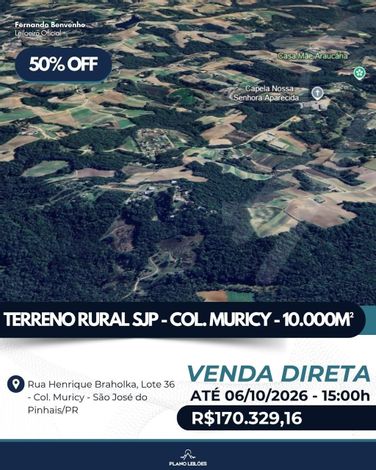 Terreno 10.000m² com 2 casas rurais em São José dos Pinhais