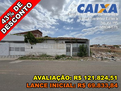 Casa com 2 Quartos e 2 Banheiros em Sousa/PB