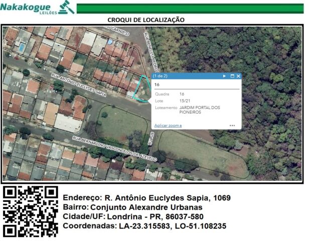Lote 104 - Terreno com casa de 40,86m² em Londrina/PR