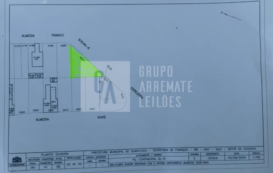 Terreno Residencial com 291,80 m² em Guarulhos