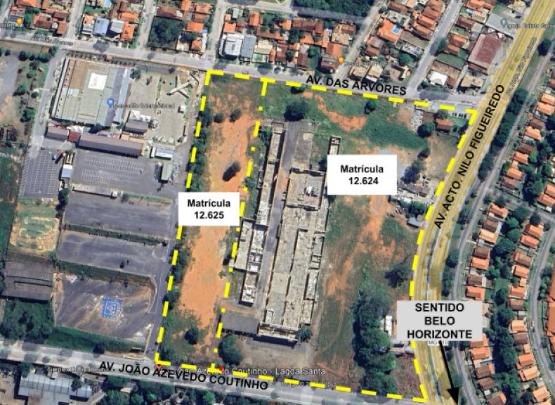 Área urbana com benfeitorias danificadas, 76.770m² total