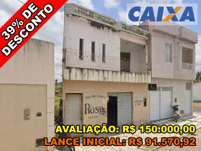 Casa com 2 quartos, 2 banheiros, 3 salas e varanda, 120.72m² construída