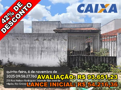 Casa com 2 Quartos e 1 Vaga em São José de Mipibu